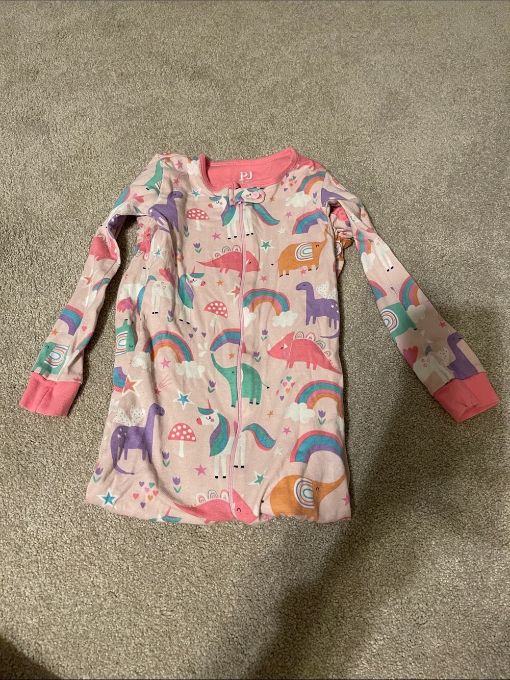 The Children's Place Pink Unicorn & Rainbow Zip Pajama Sleep Sack